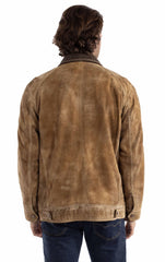 leatherwear mens tan 100% leather zip front jacket