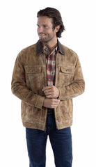 leatherwear mens tan 100% leather zip front jacket