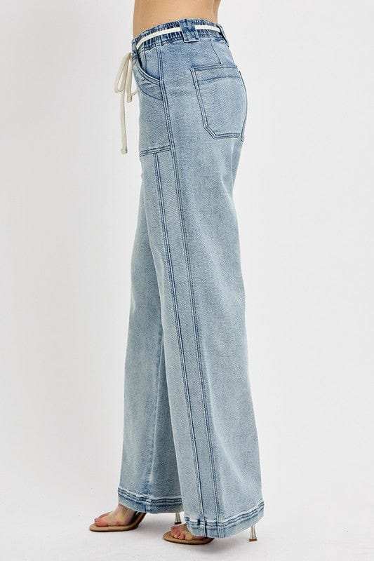 RISEN Full Size Straight Leg Jeans with Pockets Plus Size - Trendsi - Flyclothing LLC