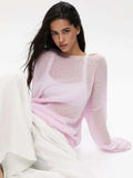 Round Neck Long Sleeve Knit Cover Up - Trendsi - Flyclothing LLC