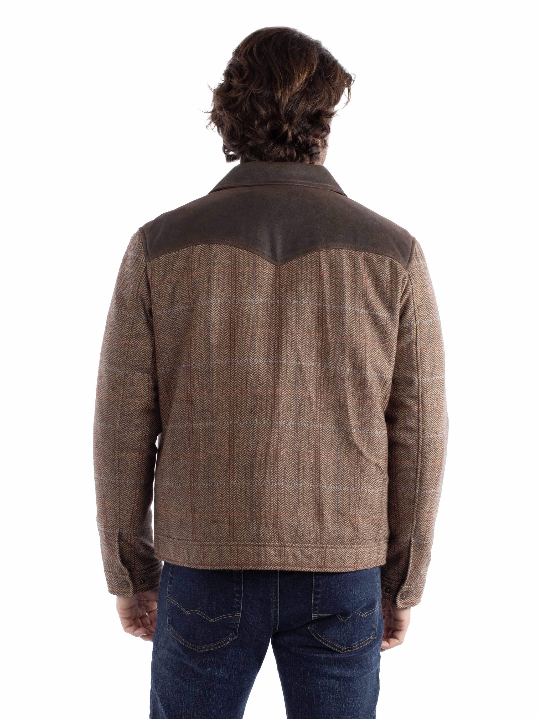 leatherwear mens brown 100% leather zip front jacket - Scully Leather - Flyclothing LLC
