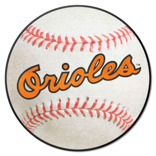 Baltimore Orioles Baseball Rug - 27in. Diameter - Baltimore Orioles