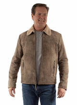 leatherwear mens light grey 100% leather zip front jacket - Scully Leather - Flyclothing LLC