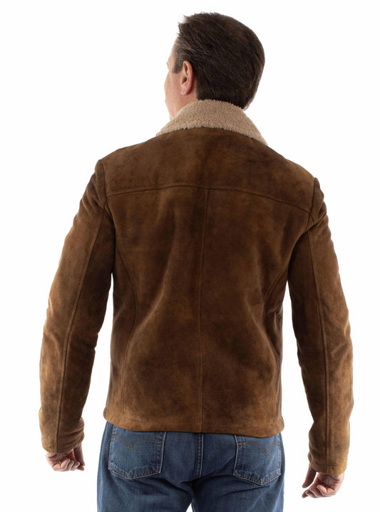 leatherwear mens brown 100% leather zip front jacket