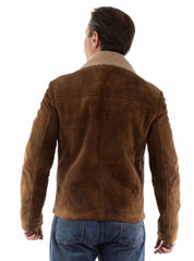 leatherwear mens brown 100% leather zip front jacket