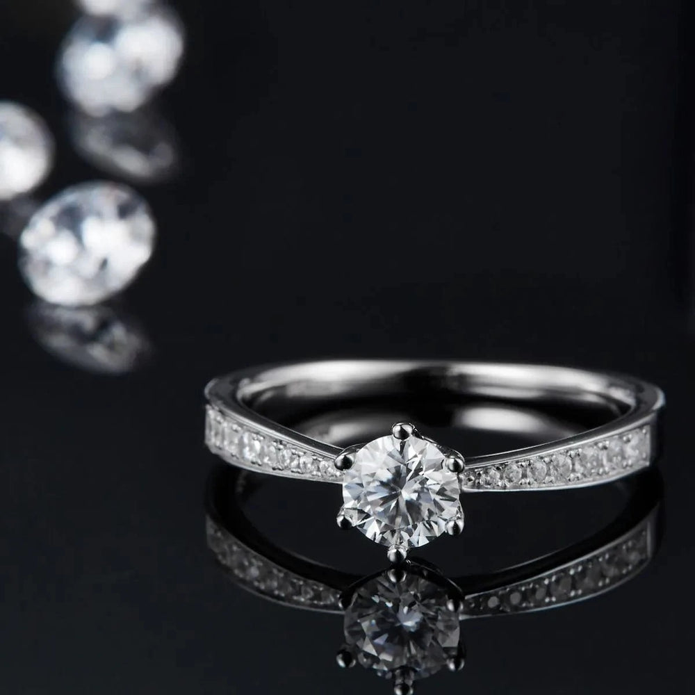 Moissanite 925 Sterling Silver Ring - Trendsi
