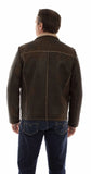 leatherwear mens brown lamb suede 100% leather zip front jacket - Scully Leather