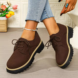 Lace-Up Platform Loafers - Trendsi - Flyclothing LLC