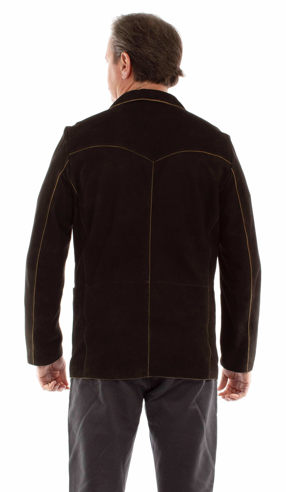 leatherwear mens black lamb suede 100% leather blazer - Scully Leather - Flyclothing LLC