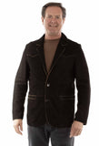leatherwear mens black lamb suede 100% leather blazer