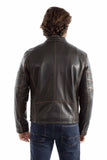 leatherwear mens black 100% leather zip front jacket - Scully Leather