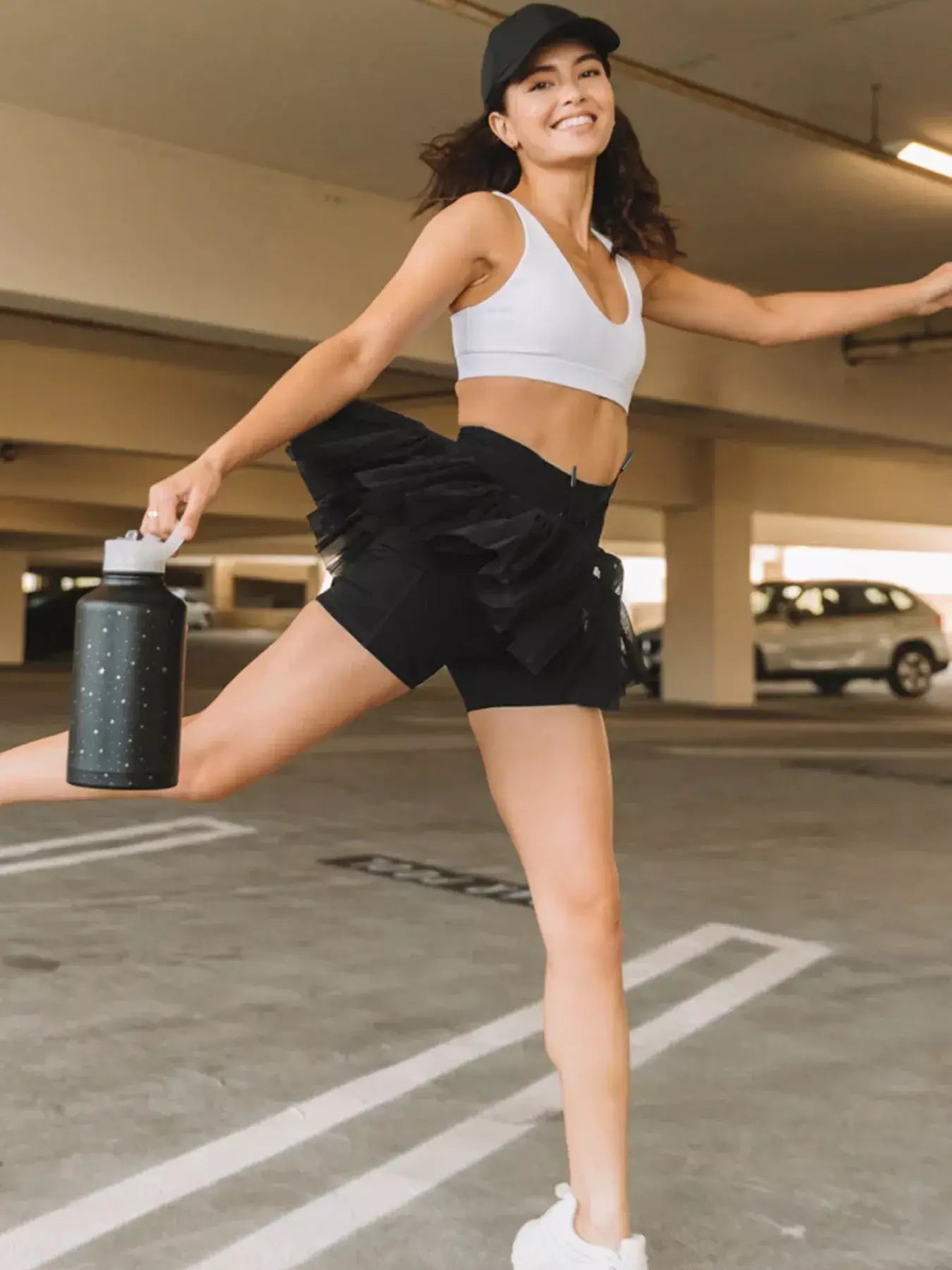 Tiered Skort with Drawstring - Trendsi - Flyclothing LLC