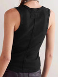 Solid V-Neck Tank - Trendsi - Flyclothing LLC