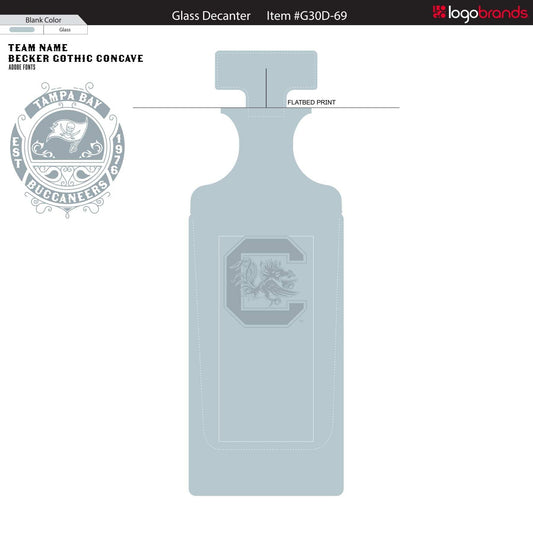 South Carolina 30oz Glass Decanter - Logo Brands - Flyclothing LLC