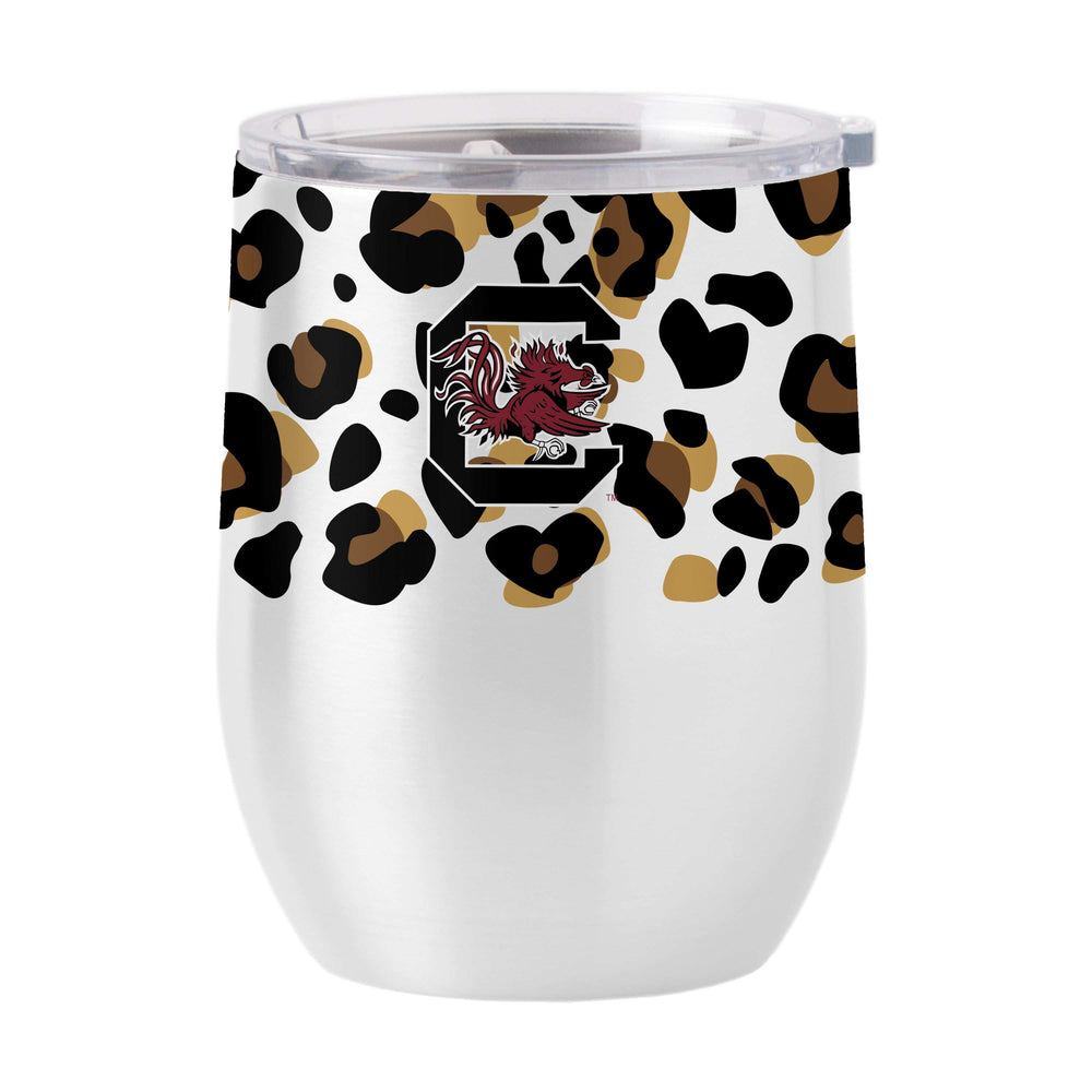 South Carolina 16oz Neutral Leopard Stainless Curved Beverage - Logo Brands - Flyclothing LLC