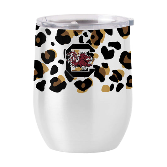 South Carolina 16oz Neutral Leopard Stainless Curved Beverage - Logo Brands - Flyclothing LLC