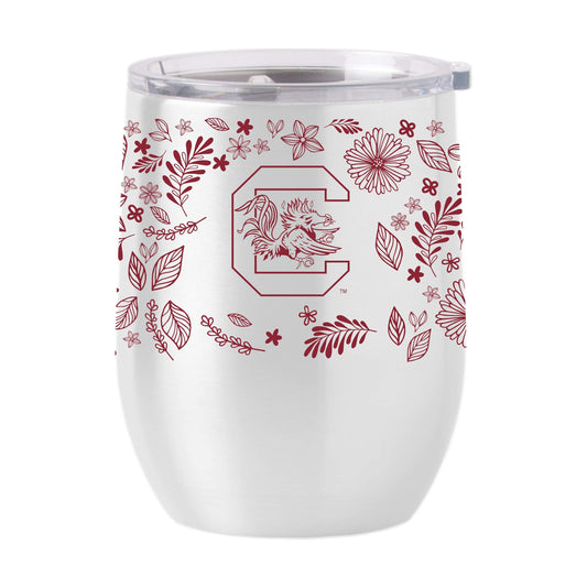 South Carolina 16oz Botanical Stainless Curved Beverage - Logo Brands - Flyclothing LLC