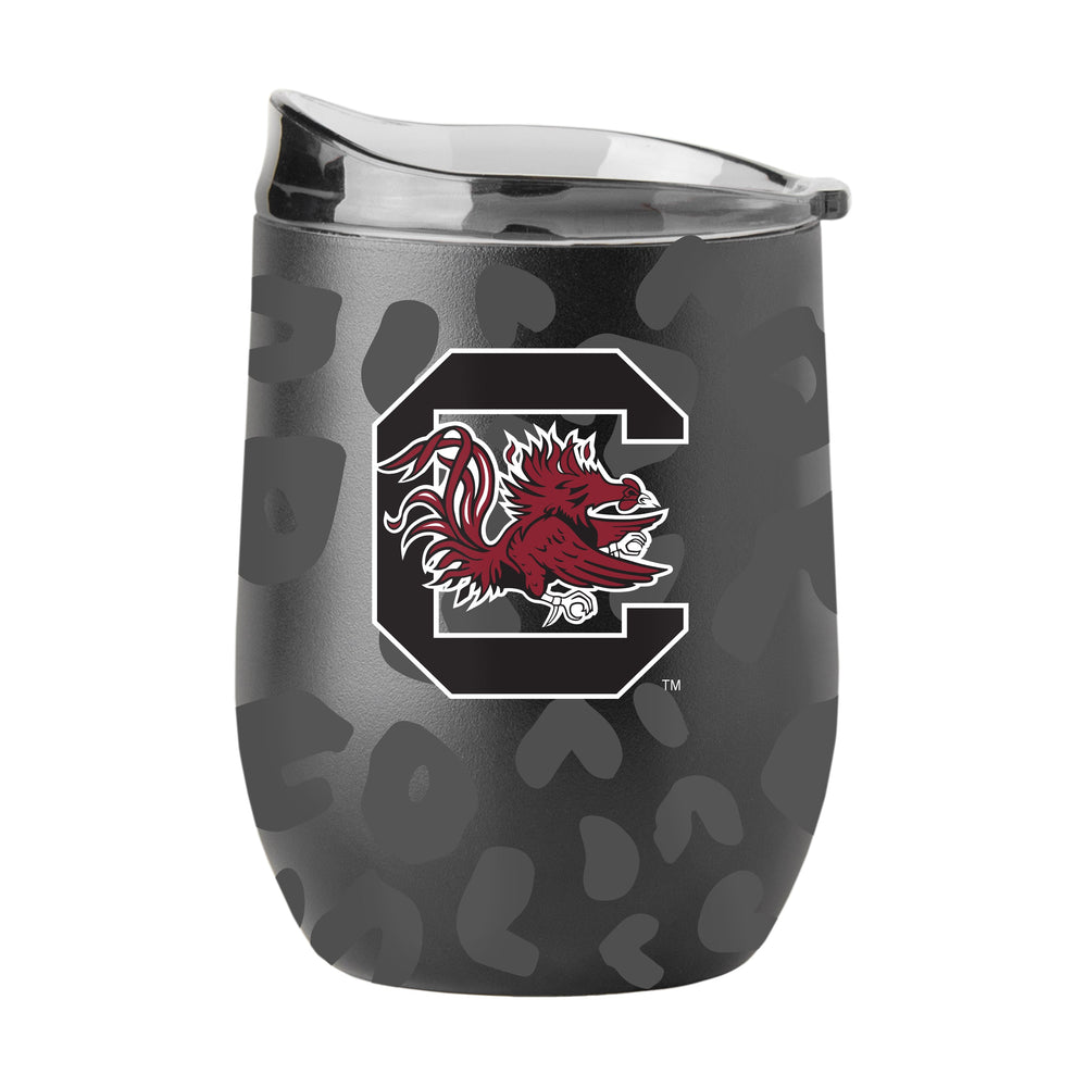 South Carolina Leopard 16oz Black Powdercoat Curved Beverage