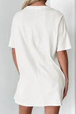 Flower Graphic Round Neck Short Sleeve T-Shirt - Trendsi
