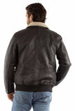 leatherwear mens black rugged lamb 100% leather bomber jacket - Scully Leather