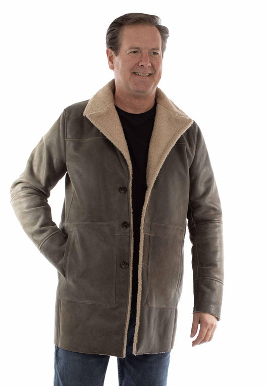 leatherwear mens light grey 100% leather men's jacket