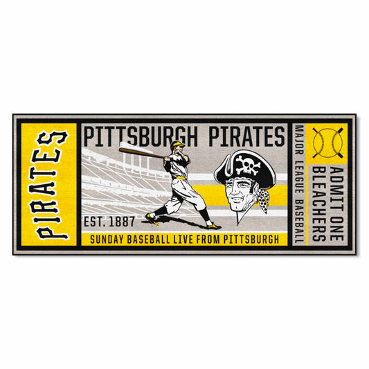 Pittsburgh Pirates Ticket Runner Rug - 30in. x 72in. - Pittsburgh Pirates