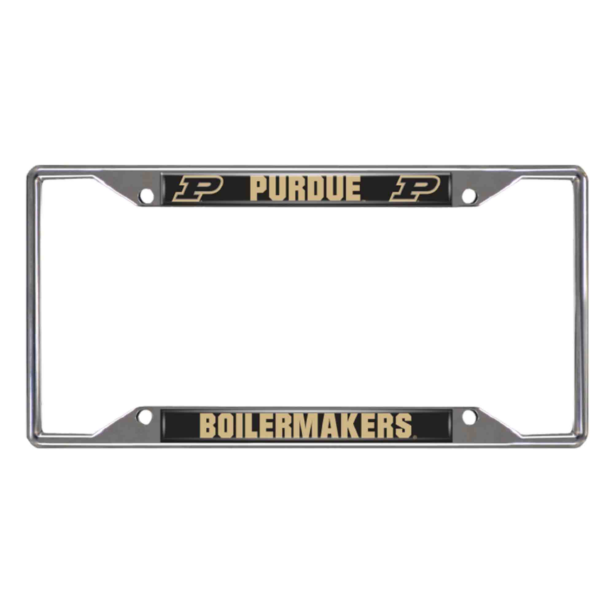 Purdue Boilermakers Chrome Metal License Plate Frame, 6.25in x 12.25in - Purdue