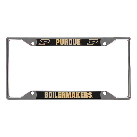 Purdue Boilermakers Chrome Metal License Plate Frame, 6.25in x 12.25in - Purdue