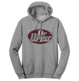 Dr Pepper Silver Logo Pullover Hooded Sweatshirt - Gray