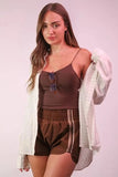 VERY J Striped Trim Detail Activewear Shorts - Trendsi