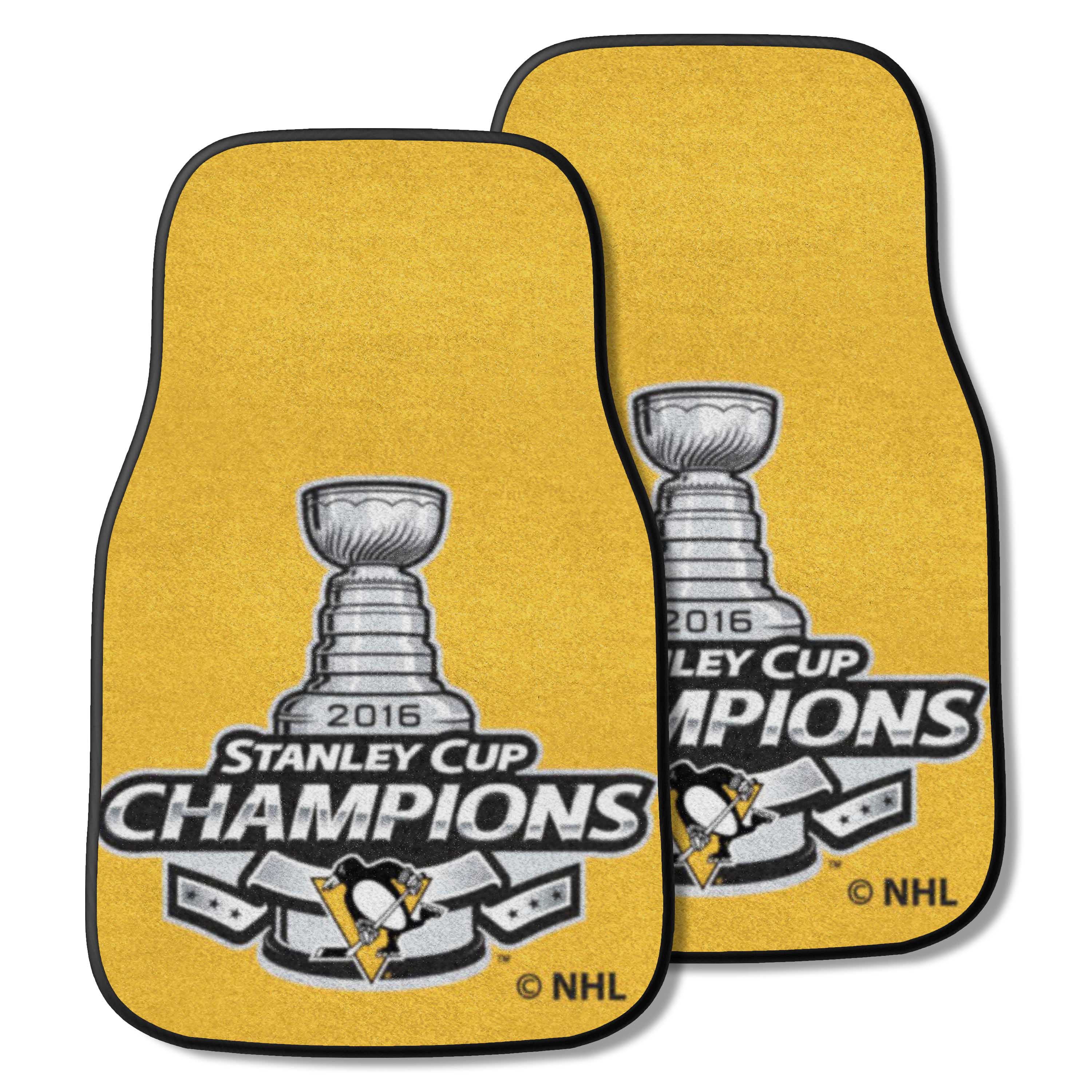 Pittsburgh Penguins Front Carpet Car Mat Set - 2 Pieces, 2016 NHL Stanley Cup Champions - Pittsburgh Penguins