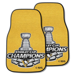 Pittsburgh Penguins Front Carpet Car Mat Set - 2 Pieces, 2016 NHL Stanley Cup Champions - Pittsburgh Penguins