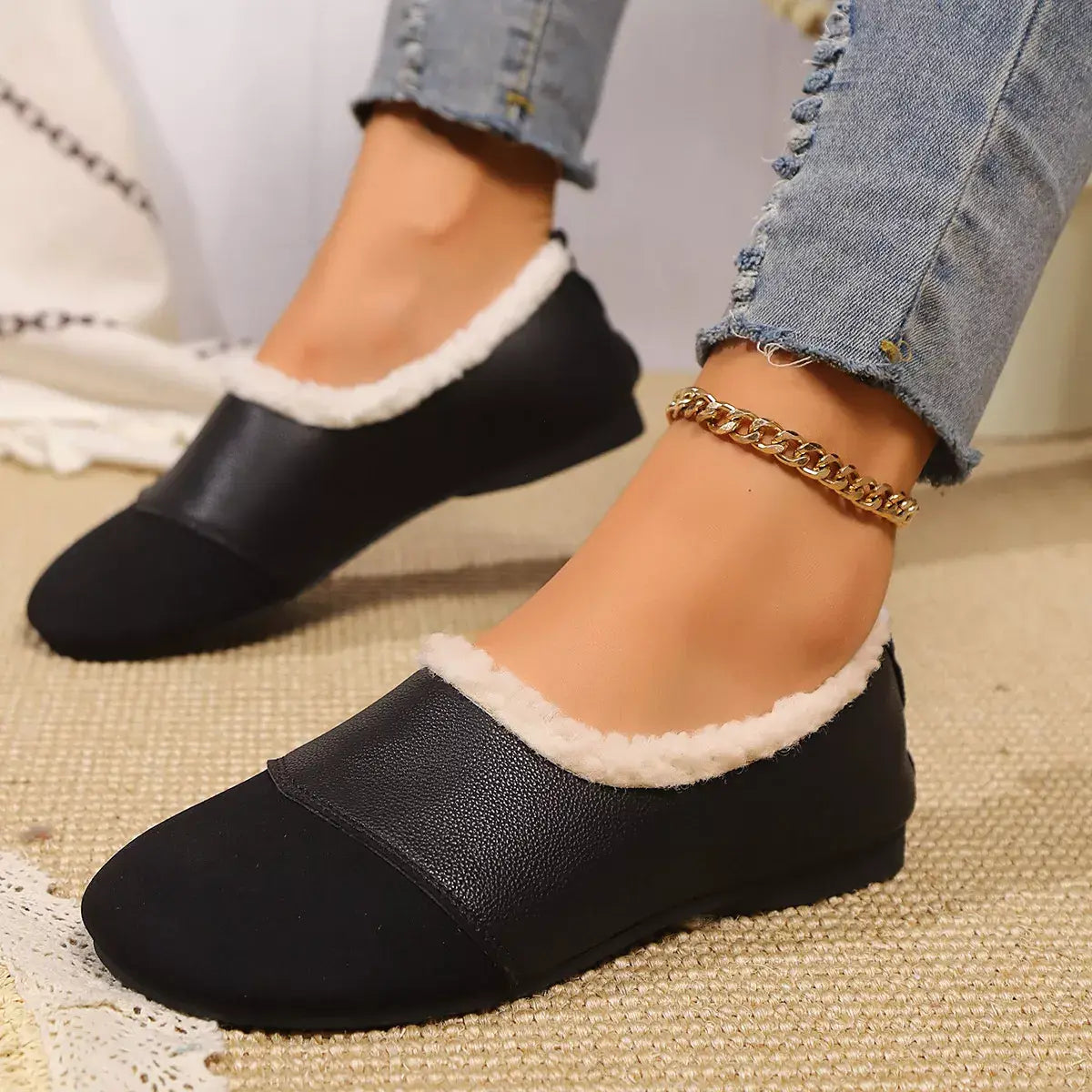Plush-Lined Slip-Ons - Trendsi - Flyclothing LLC