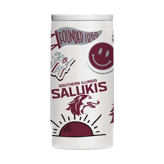 Souther Illinois 12oz Native Powdercoat SlimCan Coolie - Logo Brands - Flyclothing LLC