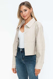 Snobbish Snap Down Long Sleeve PU Leather Jacket - Trendsi - Flyclothing LLC