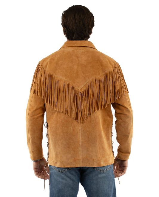 Scully Leather Mens Bourbon Suede Fringe Jacket