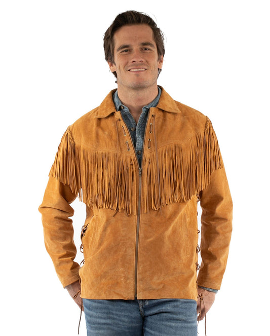 Scully Leather Mens Bourbon Suede Fringe Jacket