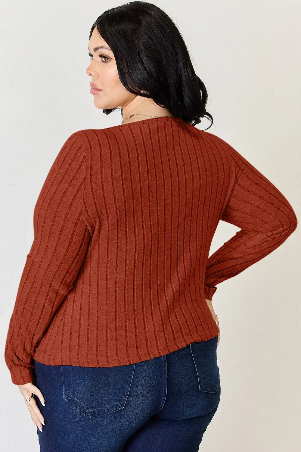 Basic Bae Full Size Ribbed Long Sleeve T-Shirt - ShopBasicbae - Flyclothing LLC