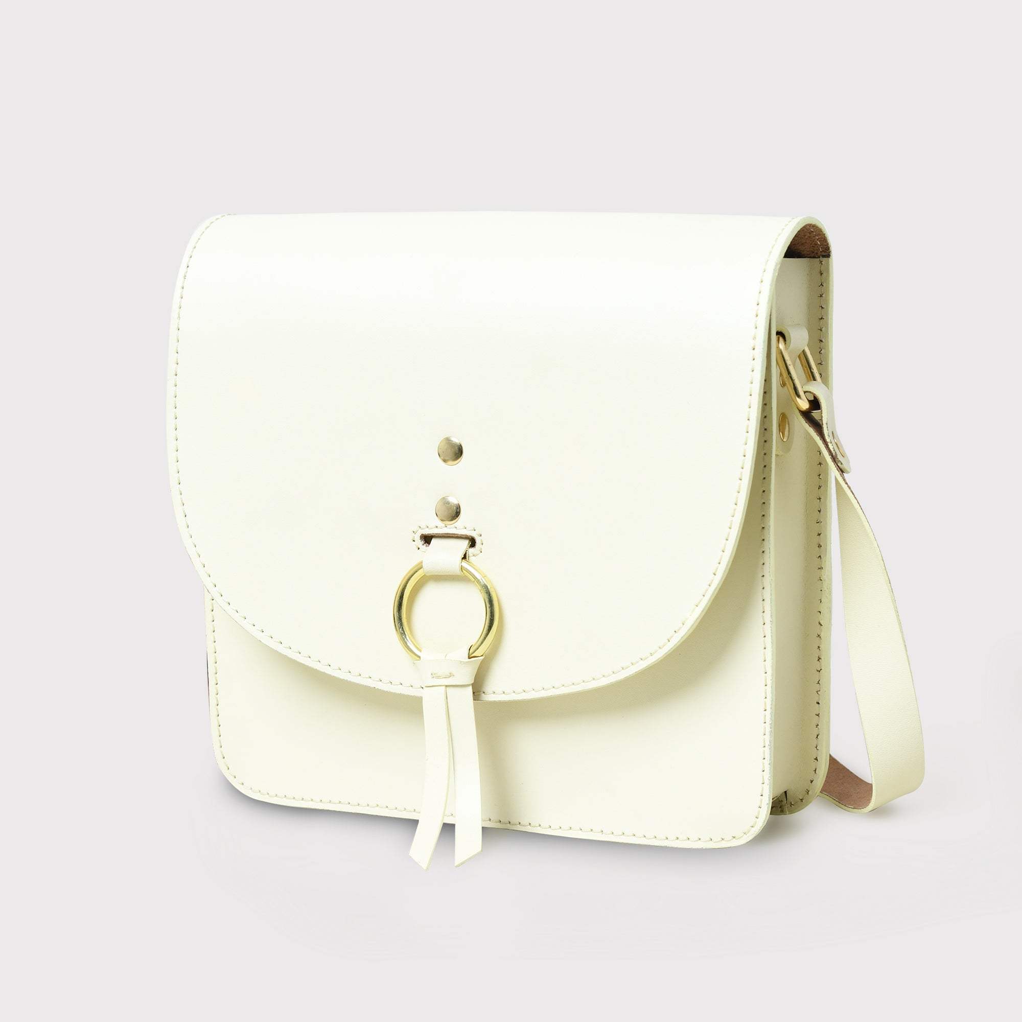 White Elegance Crossbody Sling Bag - Classy Leather Bags - Flyclothing LLC