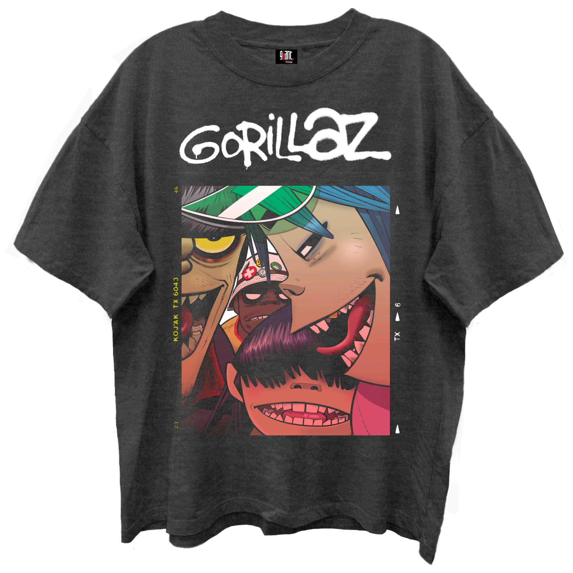 GORILLAZ POLAROID SLIDE VINTAGE BLACK T-SHIRT/GIANT VINTAGE
