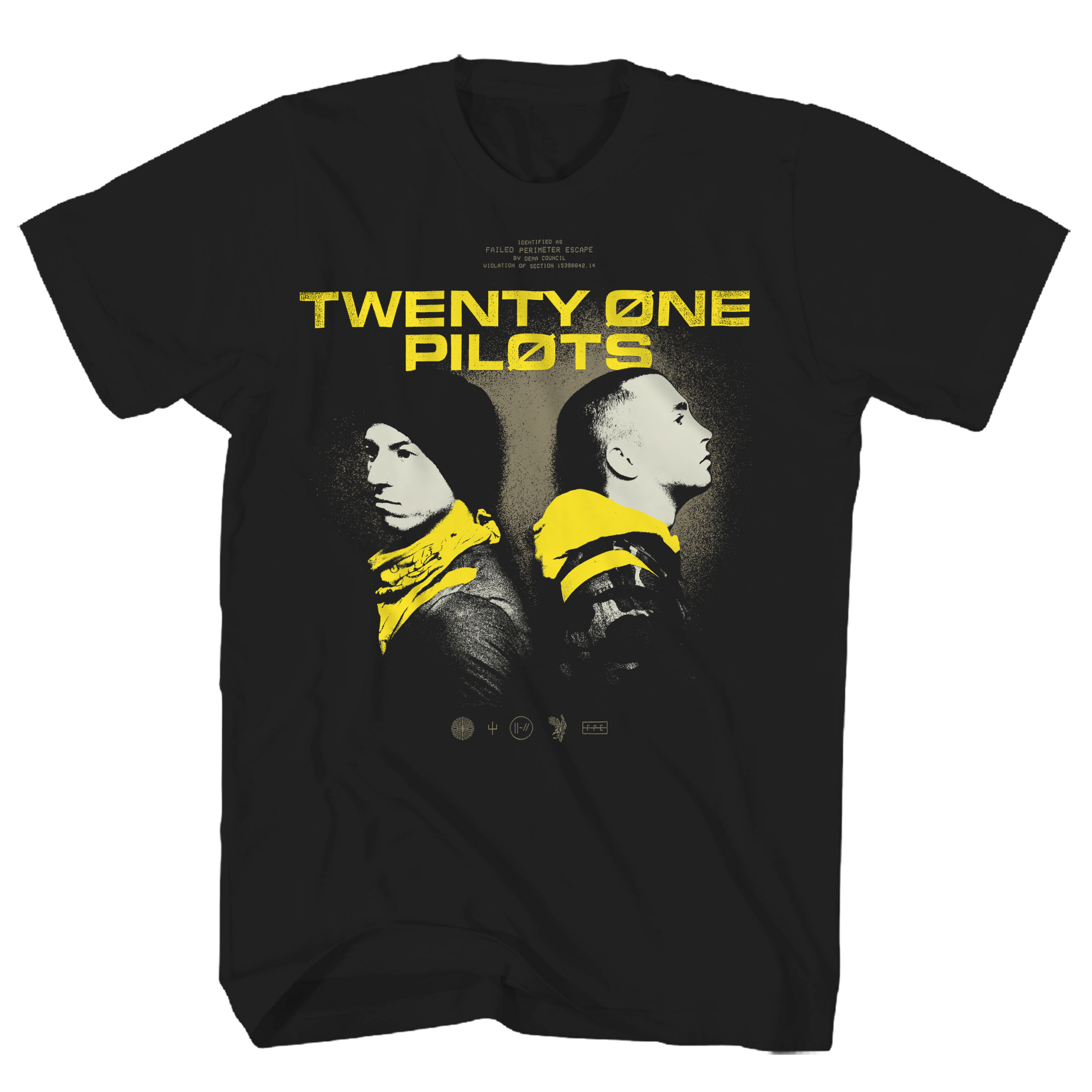 TWENTY ONE PILOTS BACK2BACK BLACK TEE