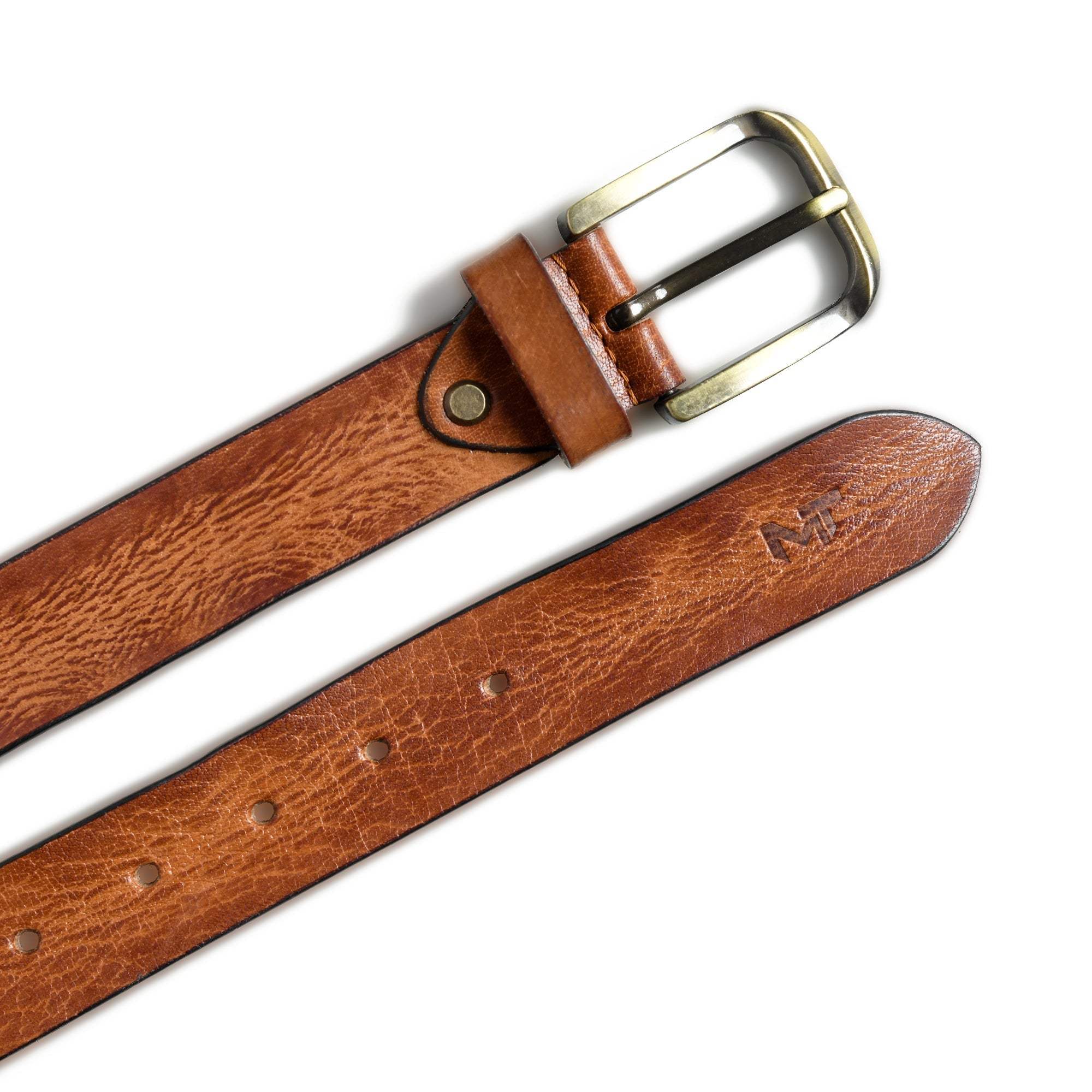 Formal Tan Leather Belt for Men - Classy Leather Bags - Flyclothing LLC