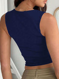 Devine Square Neck Wide Strap Tank - Trendsi - Flyclothing LLC