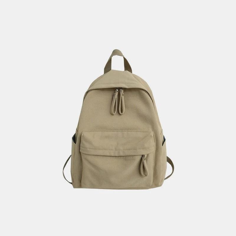 Zip Cotton Backpack Bag - Trendsi