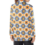 Baha Ranch Colores de Mexico Blue Yellow Mexican Floral Blazer
