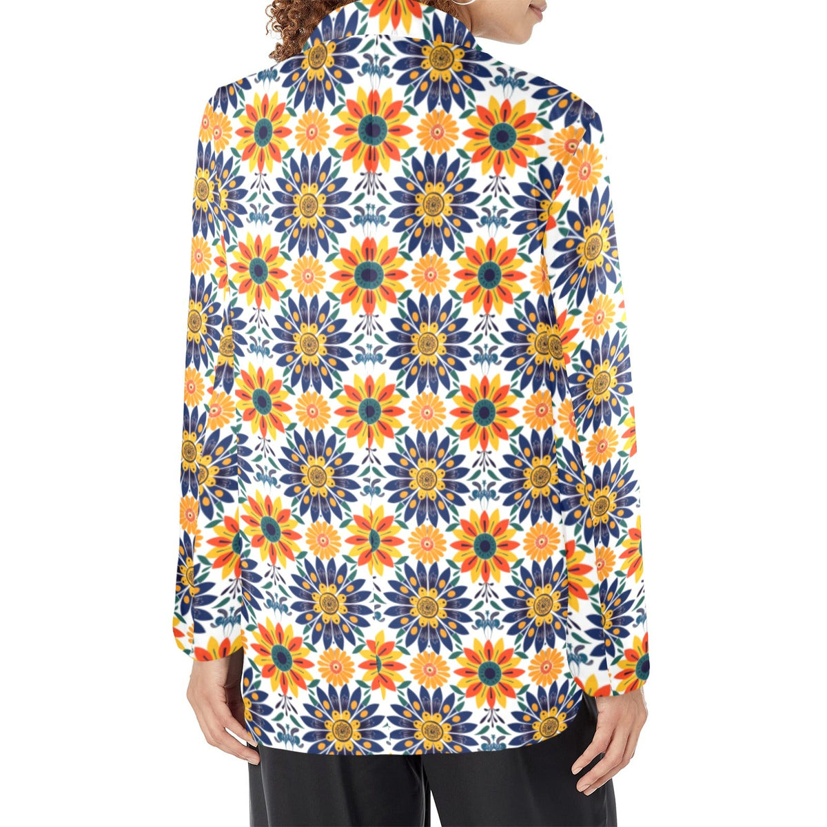 Baha Ranch Colores de Mexico Blue Yellow Mexican Floral Blazer - Baha Ranch Western Wear - Flyclothing LLC