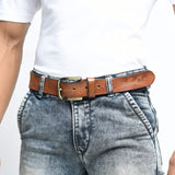 Formal Tan Leather Belt for Men - Classy Leather Bags - Flyclothing LLC