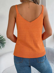 Openwork Scoop Neck Knit Vest - Trendsi