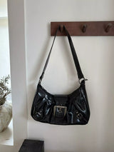 Buckle Decor Ruched Shoulder Bag - Trendsi - Flyclothing LLC