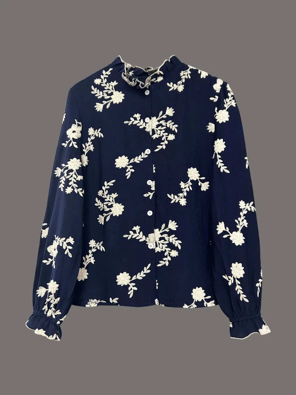 Flower Button Up Long Sleeve Shirt - Trendsi - Flyclothing LLC